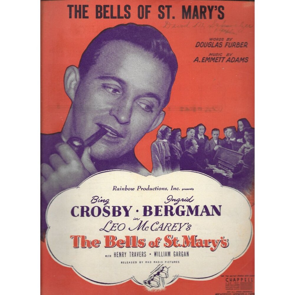 The Bells Of St. Marys Vintage Sheet Music Featuring Bing Crosby & Ingrid Bergma